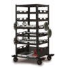3035 Deluxe Storage Cart with posts. velour ropes, and signs. Lawrence Metal, Tensator, Tensabarrier, Queueway,