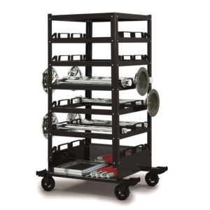 3035 Deluxe Storage Cart with posts. velour ropes, and signs